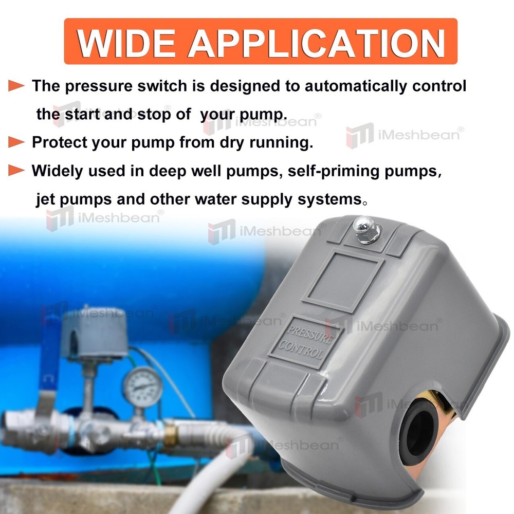 40-60 PSI Well Water Pump Pressure Control Switch Adjustable Double Spring Pole