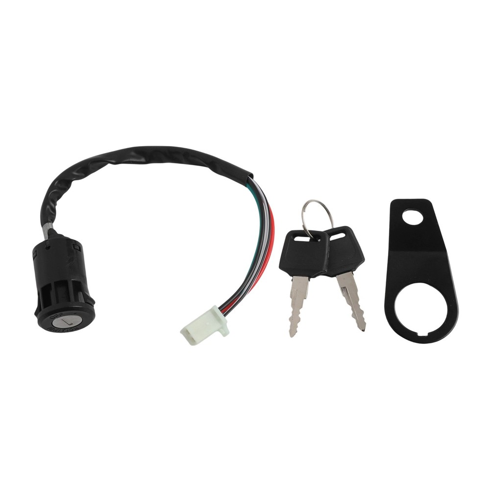 Motorcycle Ignition Switch Key with Mounting Bracket for 50cc to 150cc