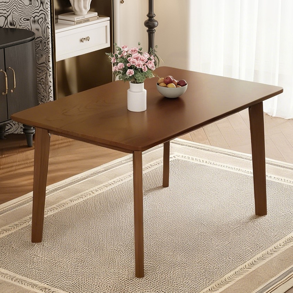 Rustic Farmhouse Dining Table - Solid Wood Frame, Minimalist Modern Dining Tab