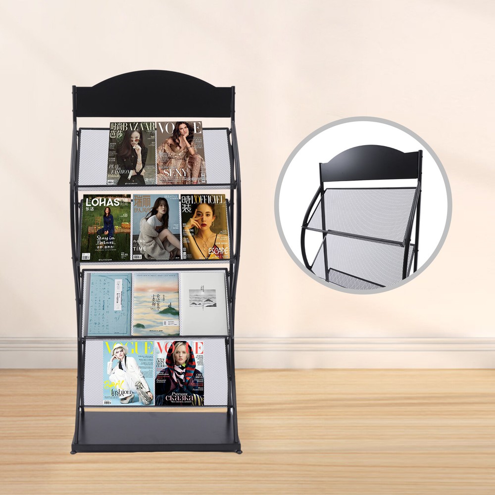 Book Shelf Rack Floor Multi-layer Storage Display Rack Newspaper Comic Display