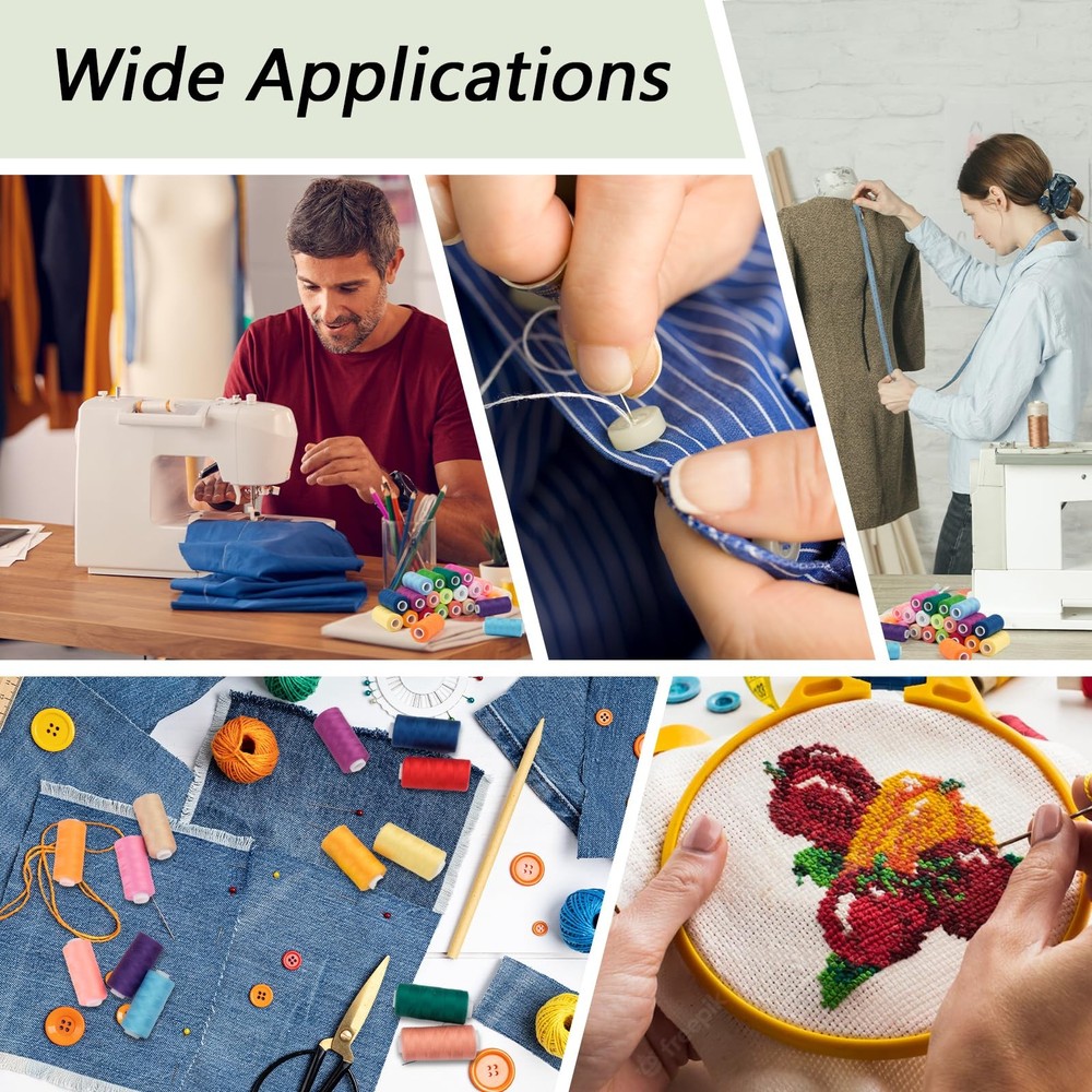 72 PCS Sewing Thread Kit, 36 Assorted Colors Machine Threads with Spools, Pre...