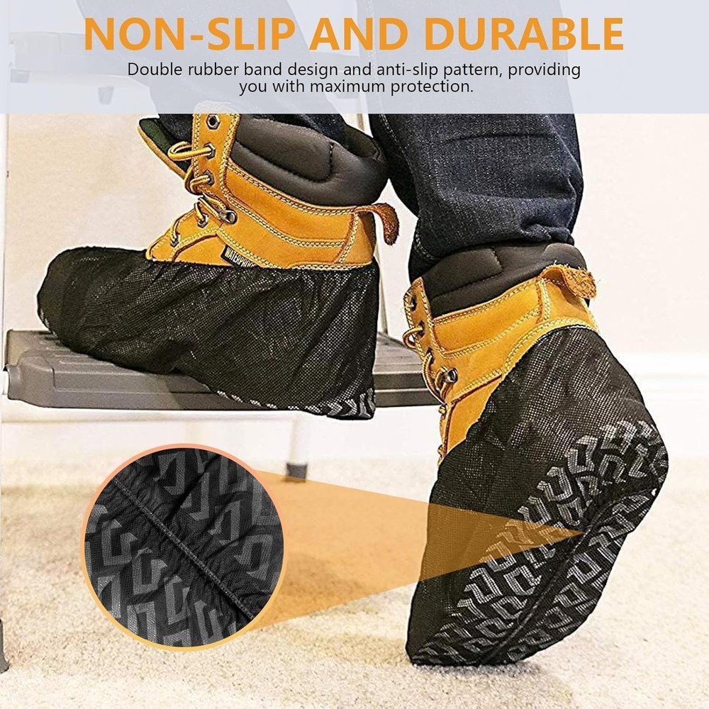 Multi-Purpose Disposable Boot Covers - 200 Pack, Comfy & Waterproof Protection