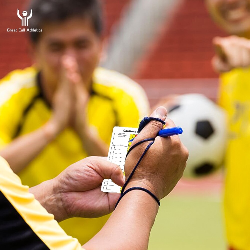 Soccer Referee Game Cards Pro 50 Pack Double Sided Thick Print Match Data Set