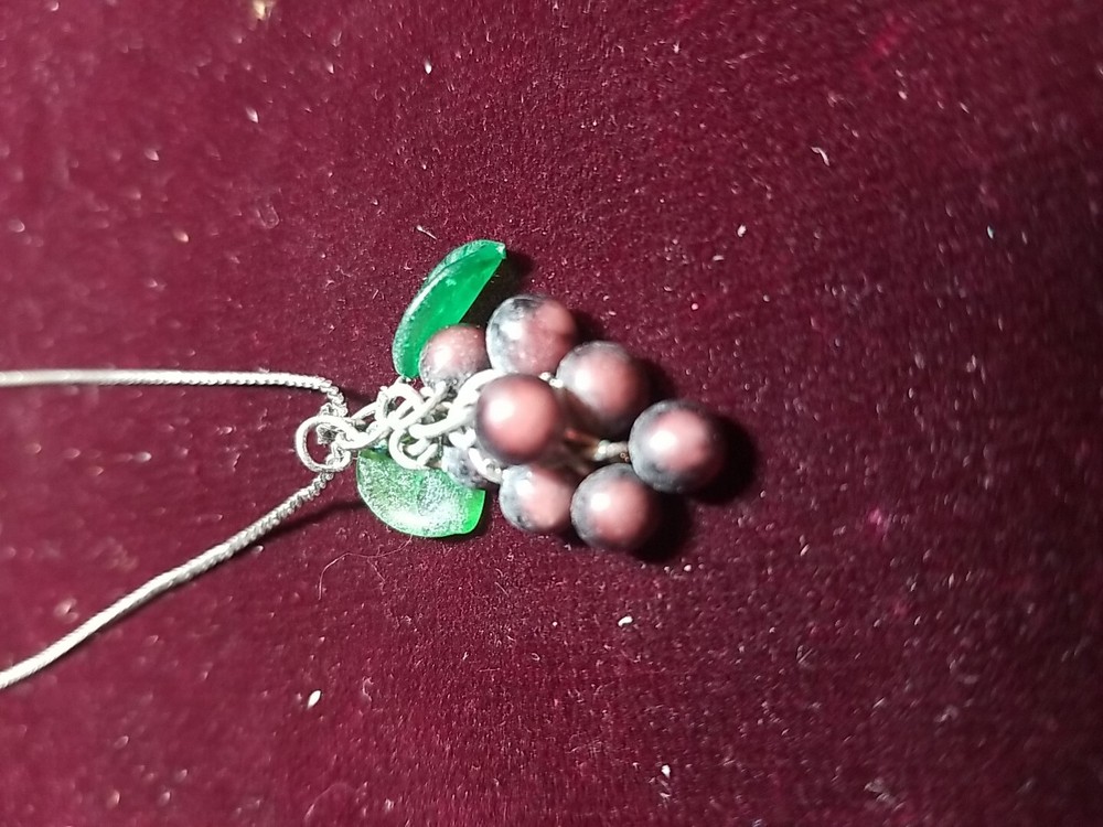 16" Grape Necklace Marked Korea