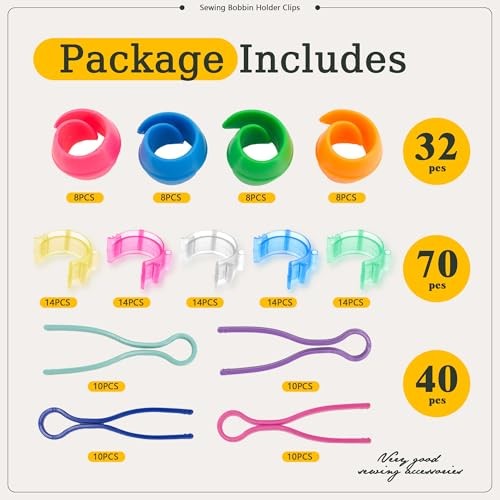 142pcs Bobbin Thread Organizing Clips Set Bobbin Thread Multicolor-142pcs