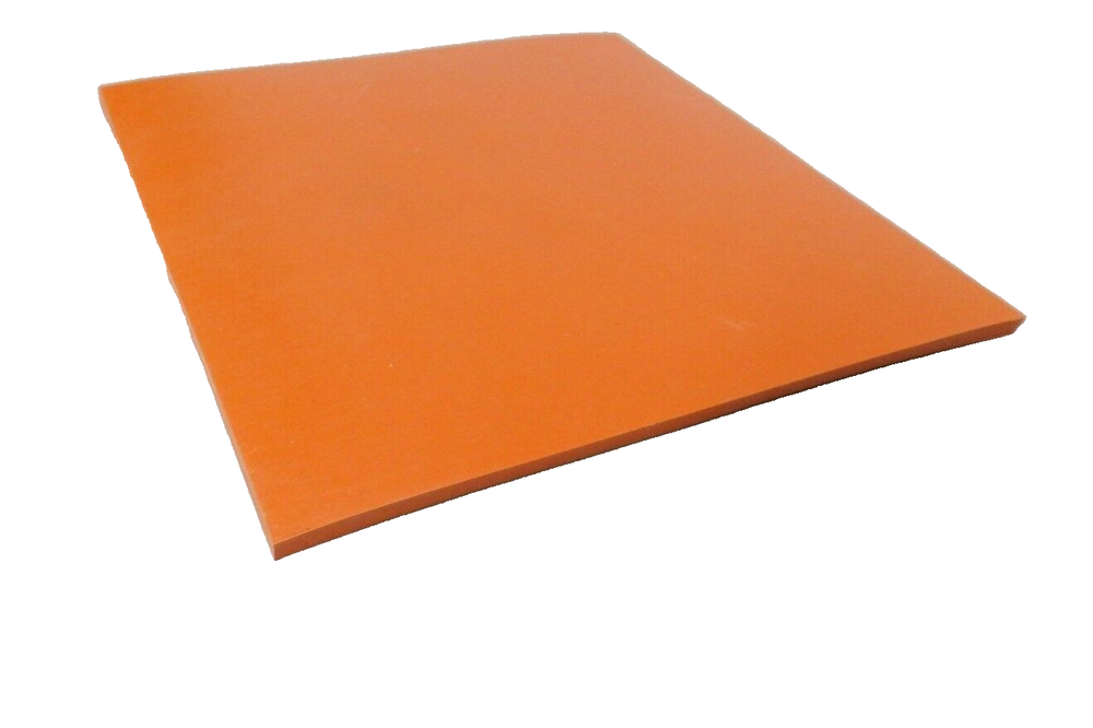 7x7 x1/4"Thick Silicone Rubber Sheet High Temp Solid Red/Orange Commercial Grade