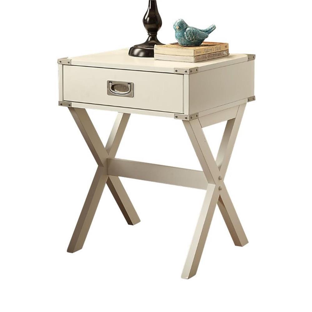Bowery Hill End Table in White