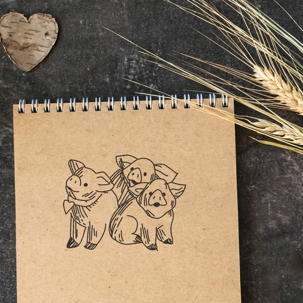 3 Pigs Rubber Stamp