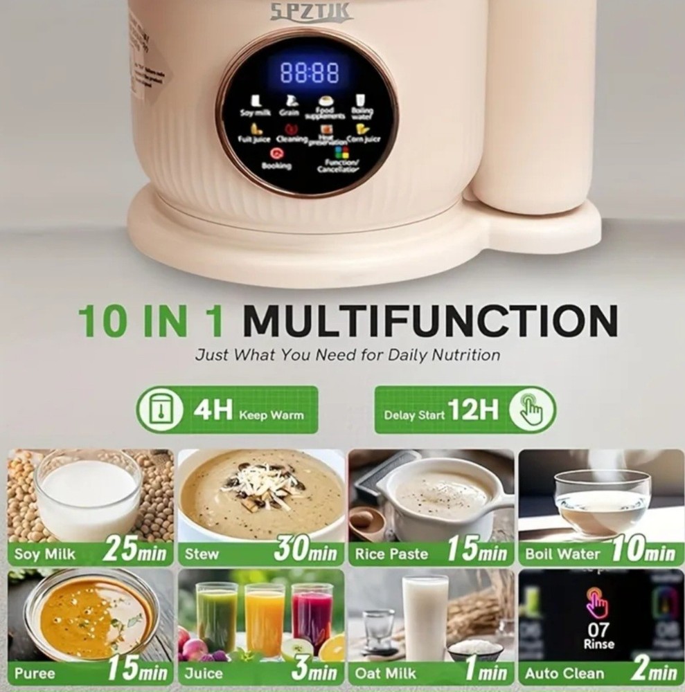 Automatic Nut Milk Maker 1500ml, 55Oz Auto Heating Blender, 8 In1 Soy Milk Maker