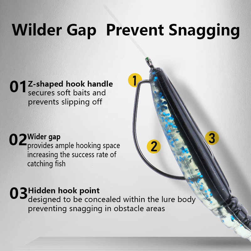 100pcs EWG Offset Worm Hooks offset shank hook offset for Soft Plastic Baits