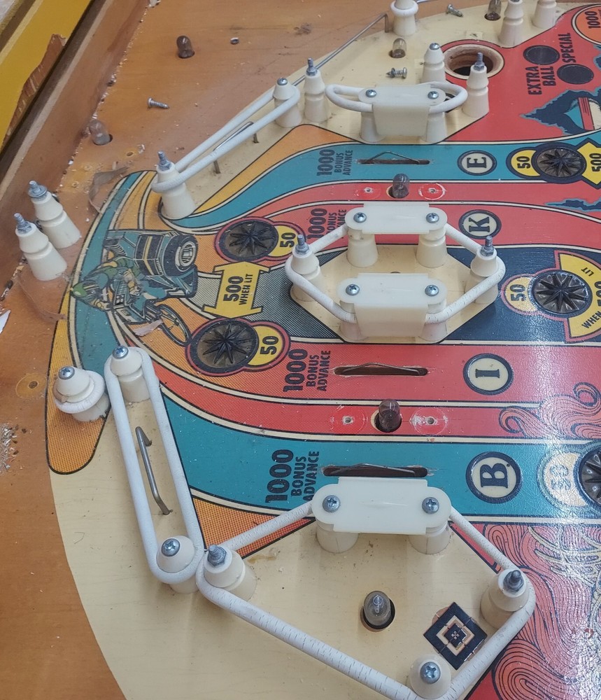 Original 1978 Atari Space Riders Pinball 2 Sided Plastic Ball Guide