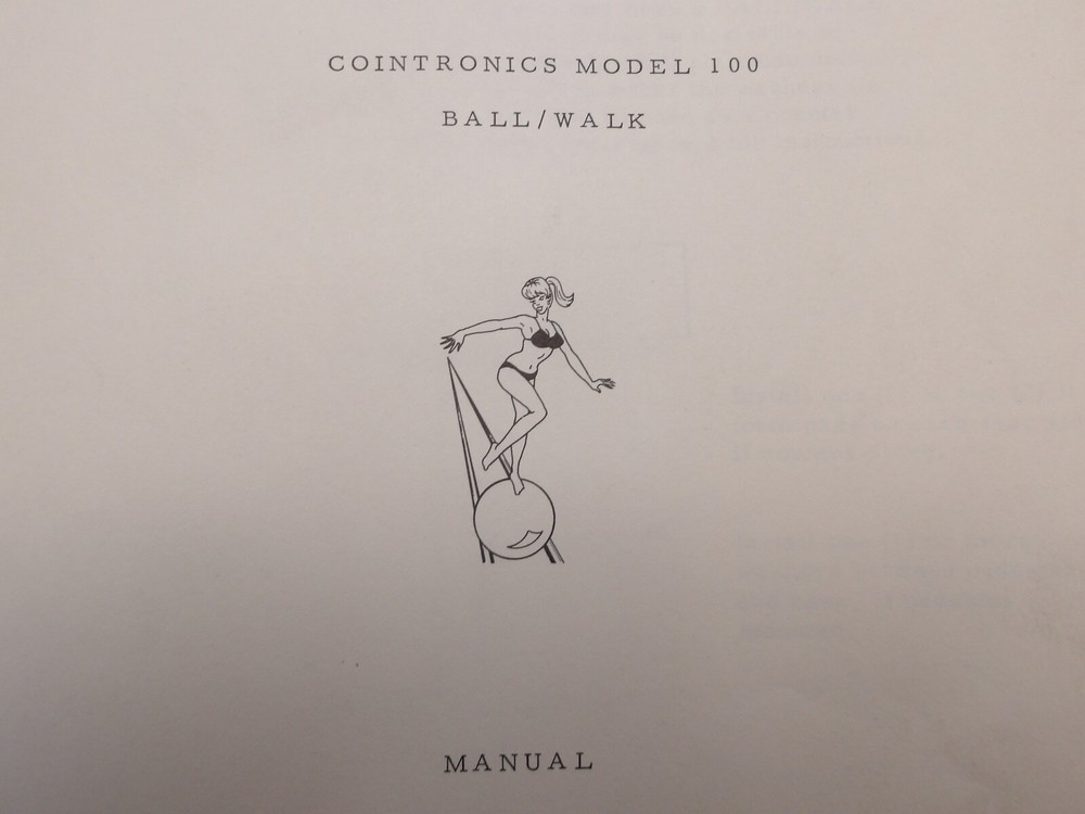 Cointronics: Ball / Walk - Manual - NOS