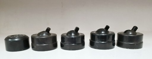 Vintage Old 4 Pcs Electrical Bakelite Switch & 1 Socket made in India.