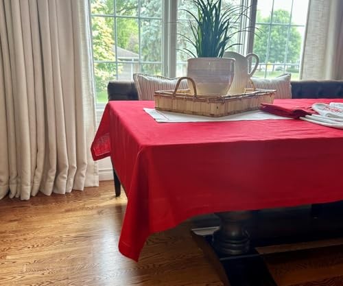 Easter Tablecloths Rectangular 63x88 – 100% Cotton 88" x 63" (Rectangular) Red