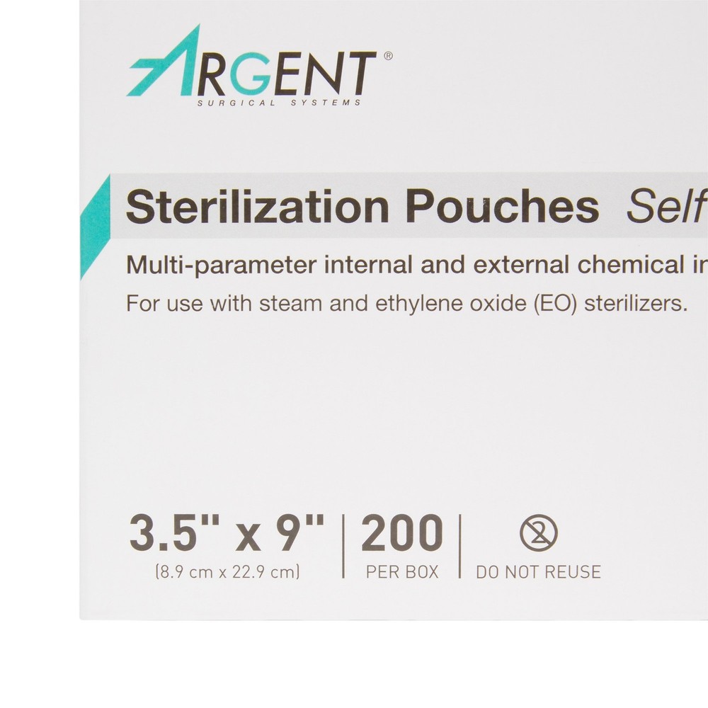 McKesson Argent Sure-Check Sterilization Pouch Transparent White 3.5 x 9" Self