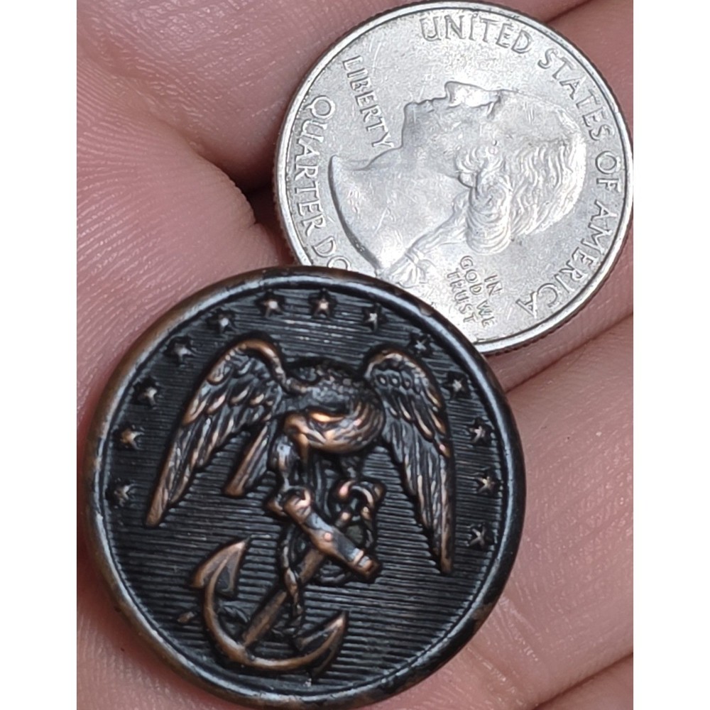 Waterbury Button Co Vintage USMC Marines Eagle Anchor Button