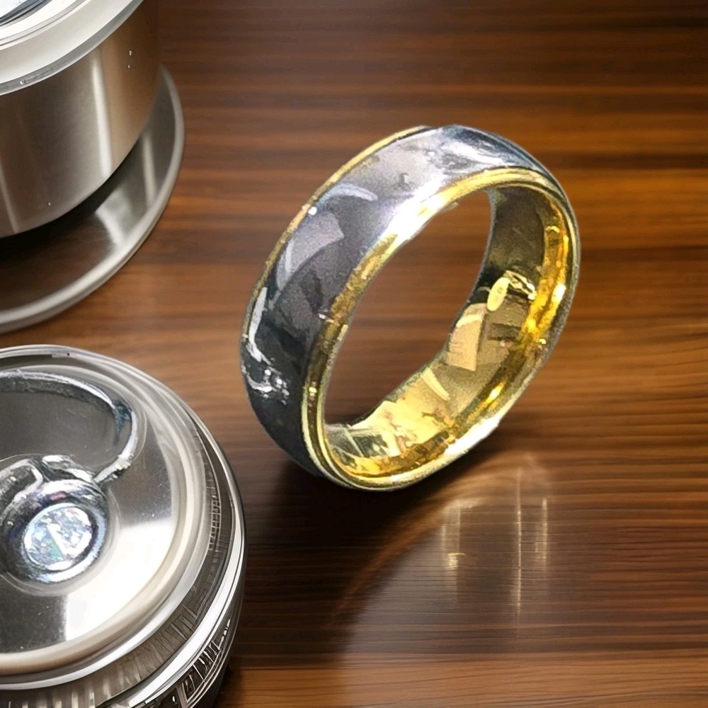 Mens 2 Tone Wedding Band