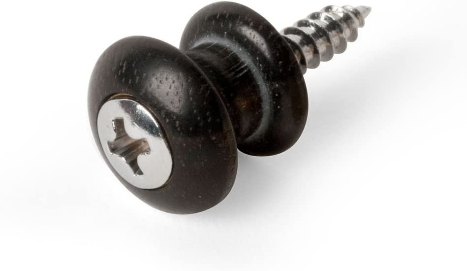Waverly Guitar Strap Button, Ebony Button, Chrome Screw