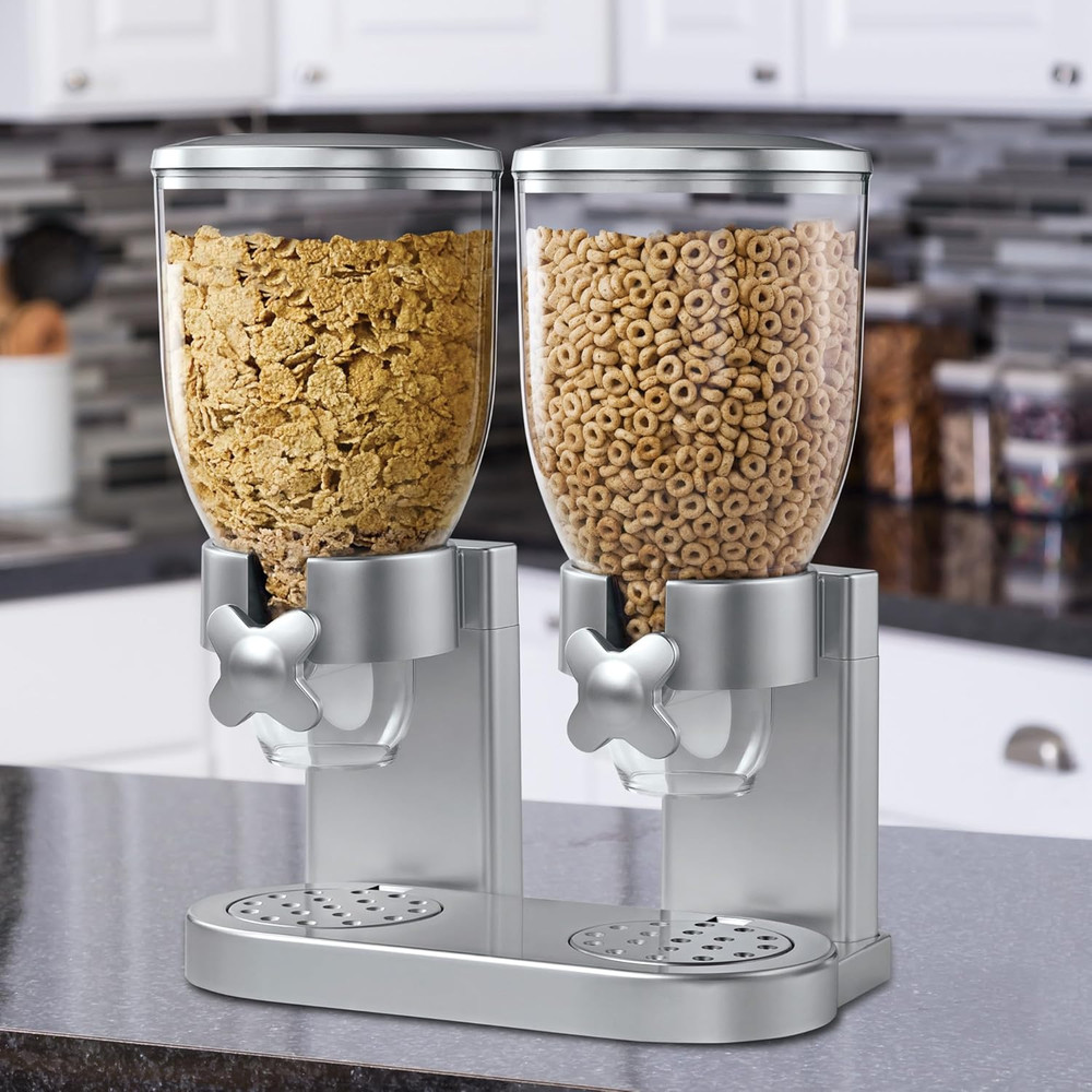 /GAT202 Indispensable Dry Food Dispenser, Dual Control, Silver