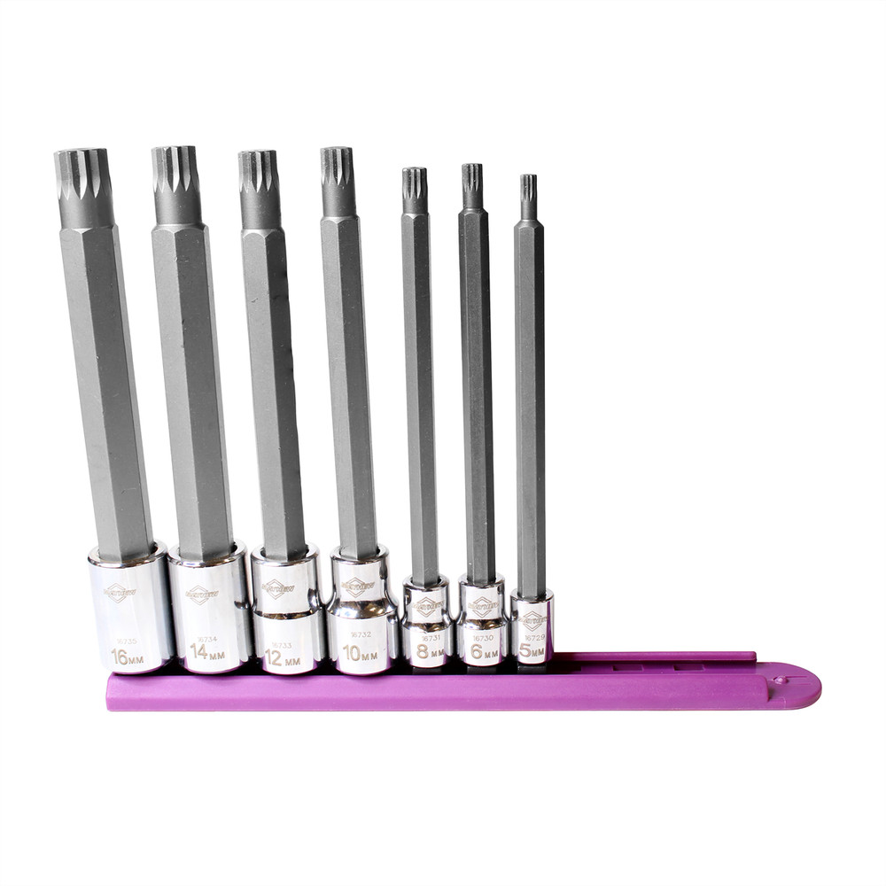 Mayhew 16047 7 Pc Long Triple Square Insert Socket Bit Set