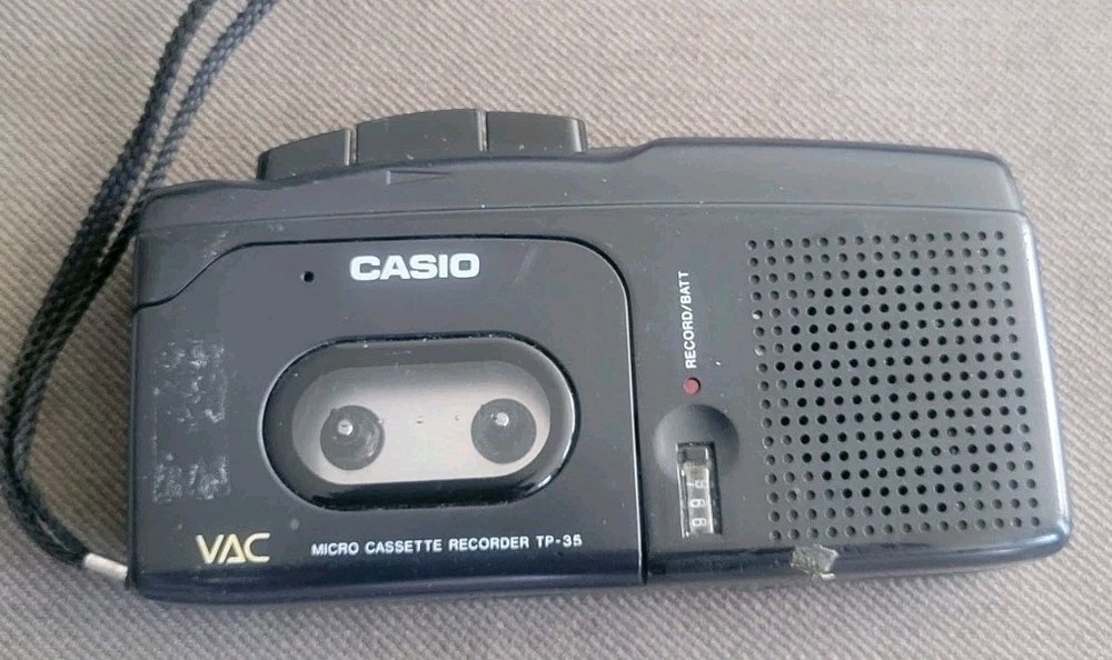 Casio TP-35 Dictaphone Micro Black Cassette Recorder