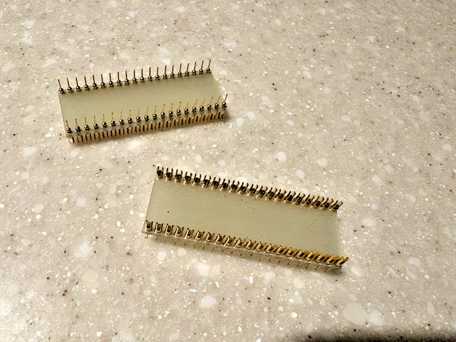 2pc Header Connector Forked 40 Position DIP, DIL GOLD