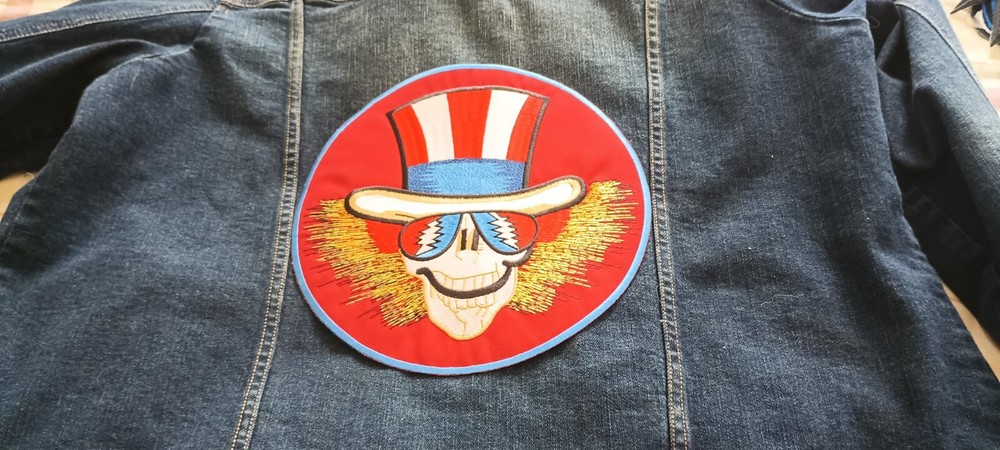 Grateful Dead Psycle Sam Uncle Sam 9.5 Inch Iron On Large Back Patch
