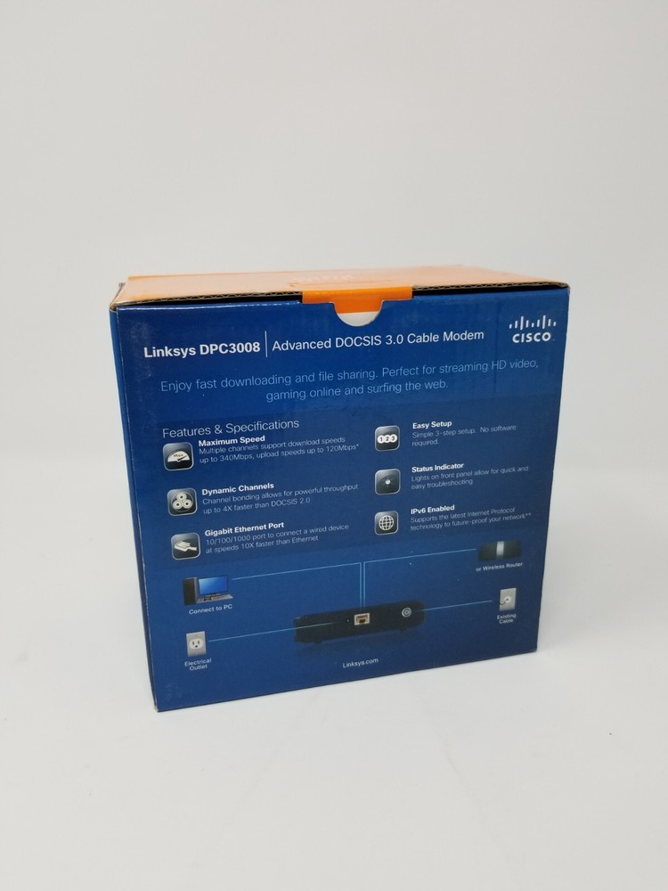 Cisco Linksys DPC3008 DOCSIS 3.0 Cable Modem - In Box Great Shape