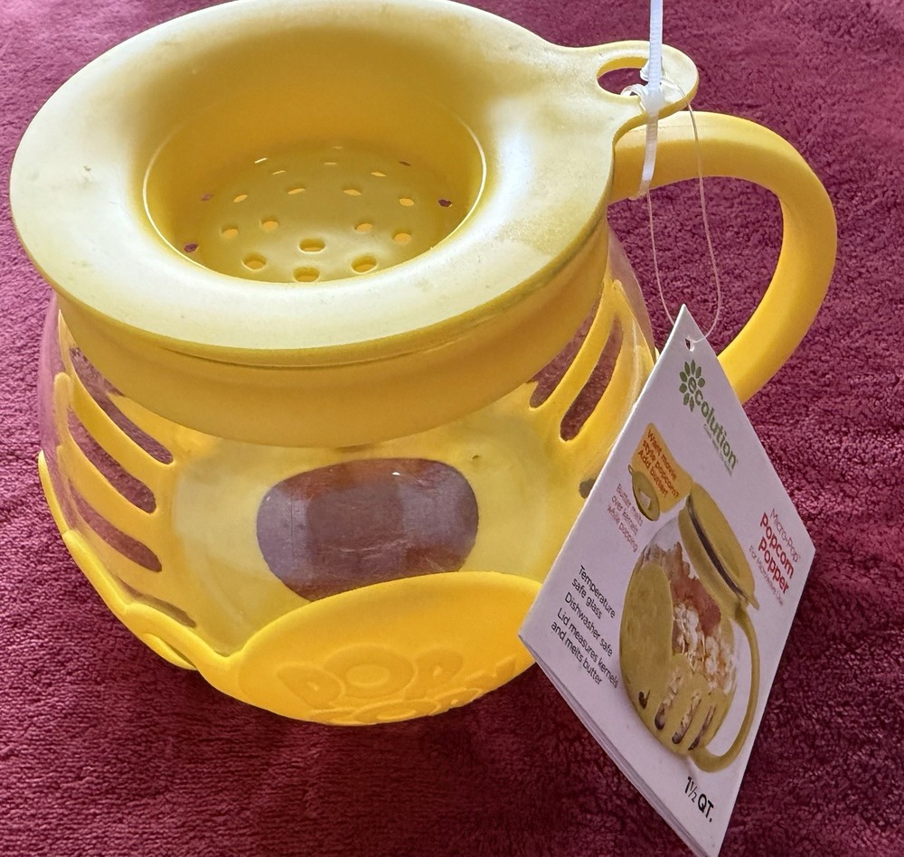 Ecolution Patented Micro-Pop Microwave Popcorn 1.5-Quart Snack Size, Yellow