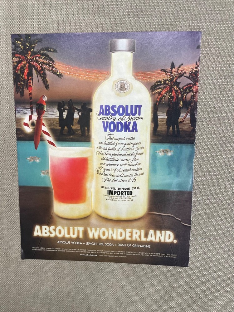 Absolut Wonderland Vodka 2004 Magazine Advertisement Ad