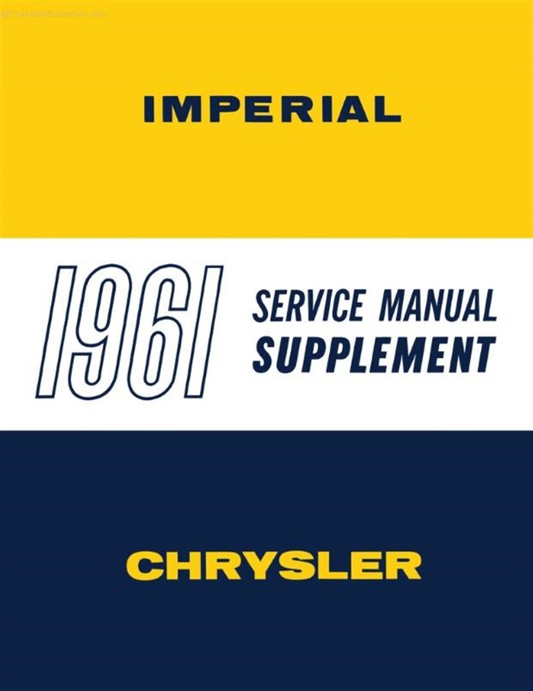1961 Chrysler Service Manual Supplement