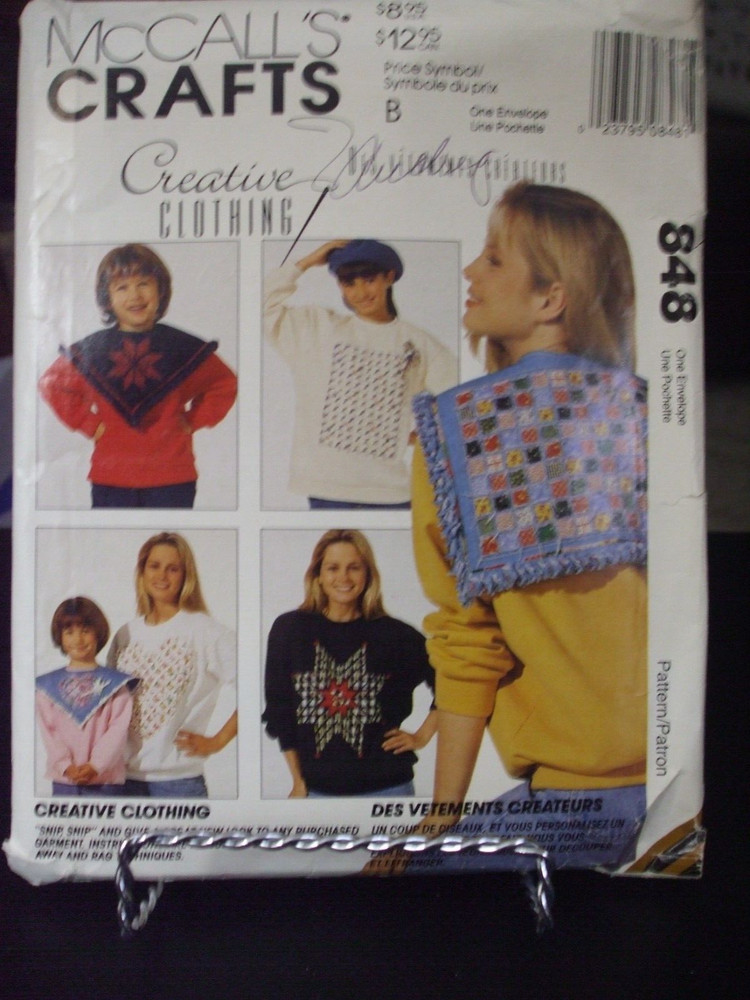 McCalls Crafts 848 Creative Clothing Collars & Appliques Pattern