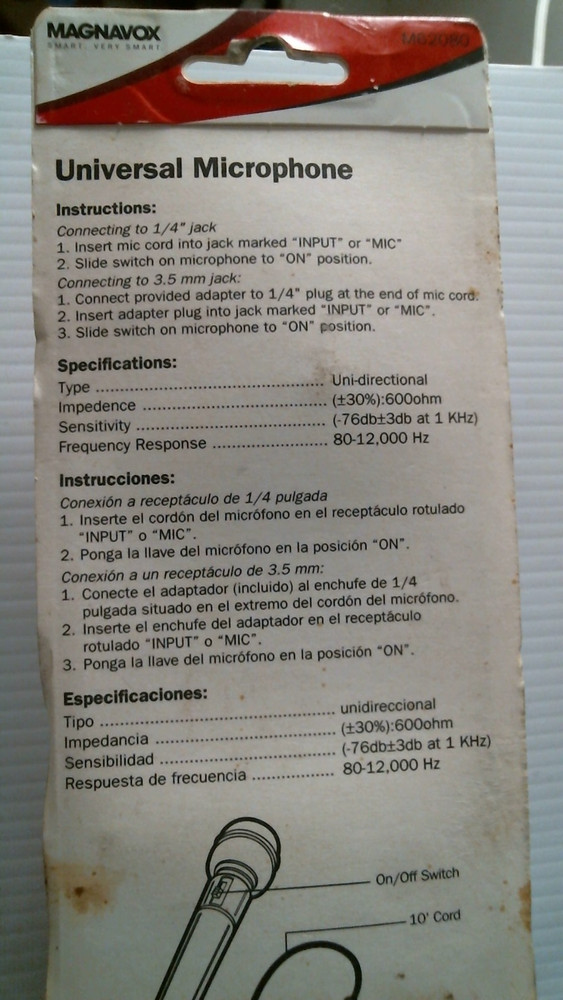 Magnavox Universal Microphone (M62080) FS