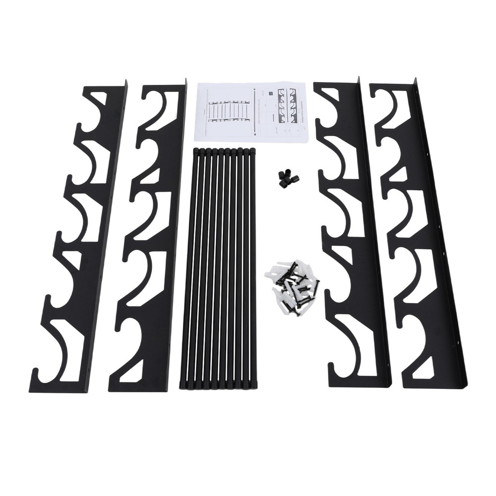 10 Tier Vinyl Roll Holder Wall Mounted W/ Adjustable Brackets For Craft Workshop