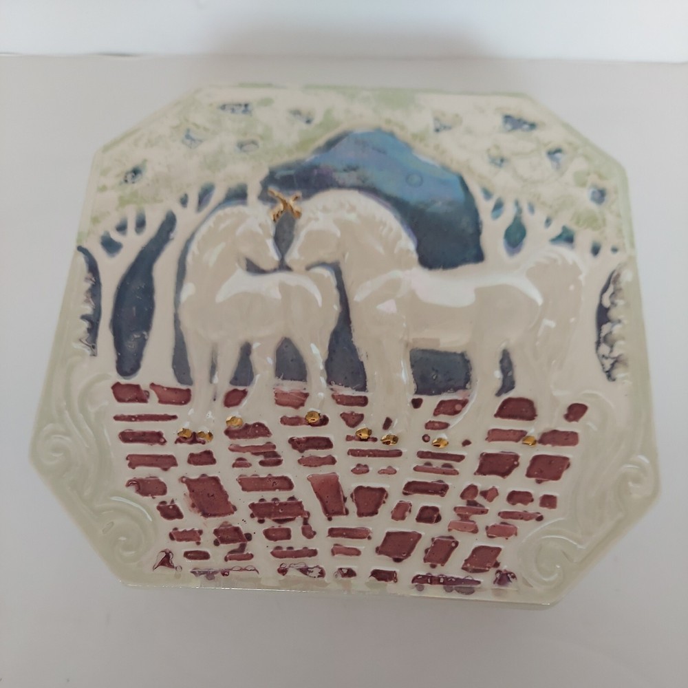 Handmade Ceramic Box Unicorns