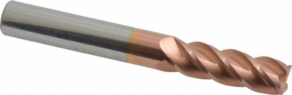 Accupro 3/8" Diam 4 Flute Single End Solid Carbide 0.03" Corner Radius End Mi...
