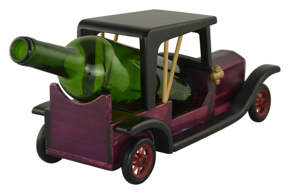 Handmade Solid Wood Antique Car Wine Bottle Holder