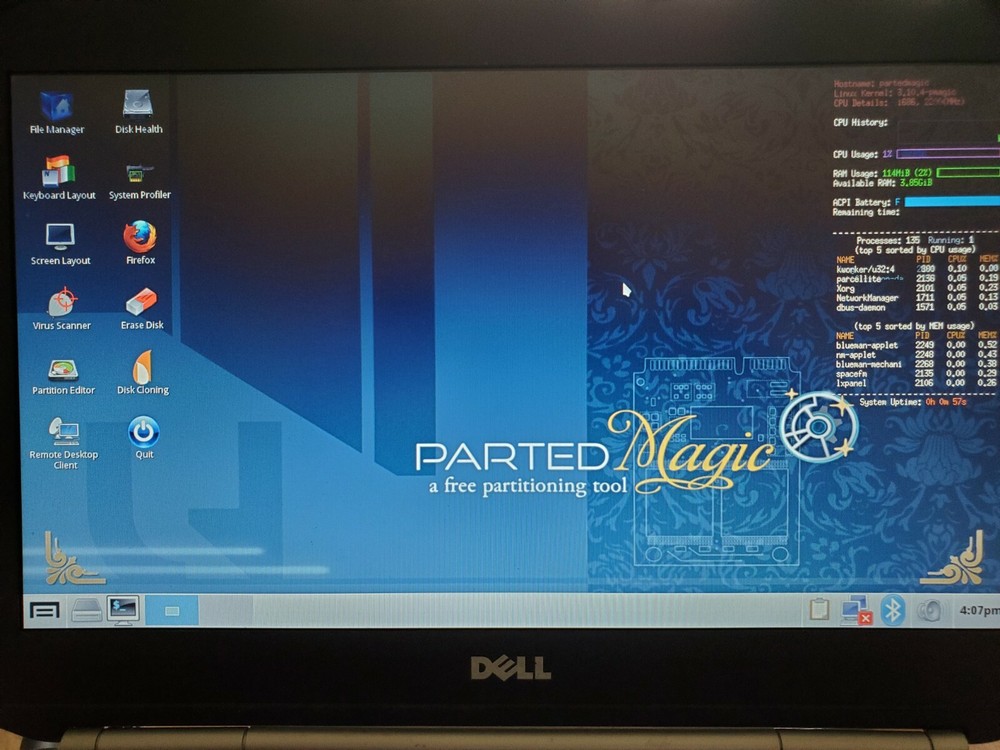 Parted Magic Live OS Linux/Windows Partition Manager CD