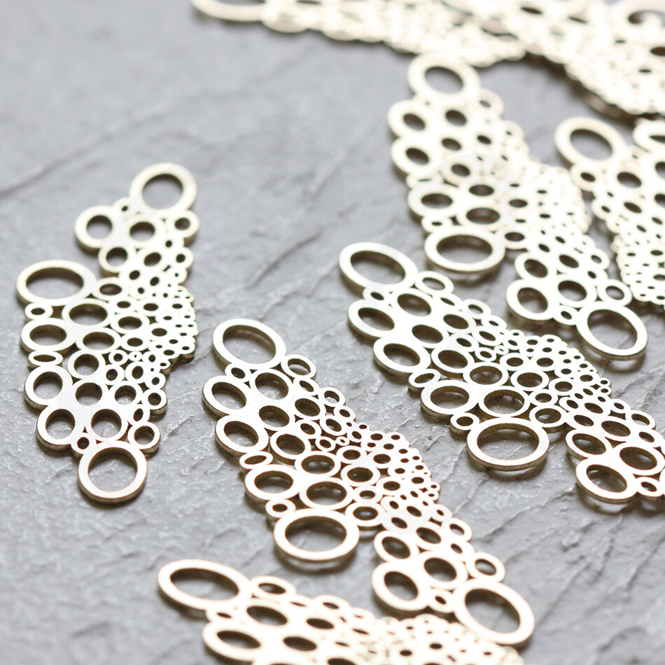 2 Pieces Laser Cut Solid Brass Multi Ring - Link - 55x17mm (CW-4351C)