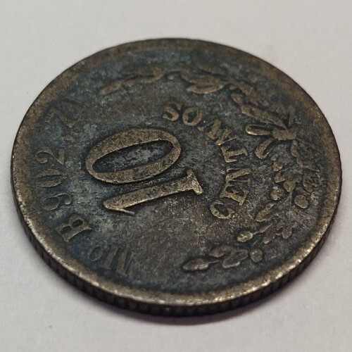 1876/5 Mo B/M Mexico 10 Centavos- Please Read