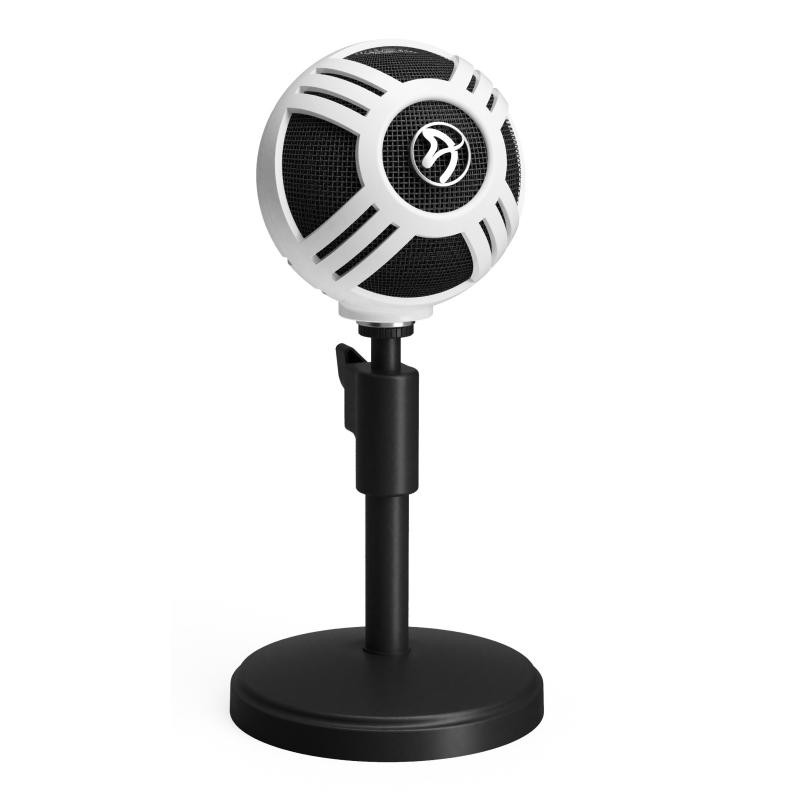 Arozzi Sphere Black, White Tabletop Microphone