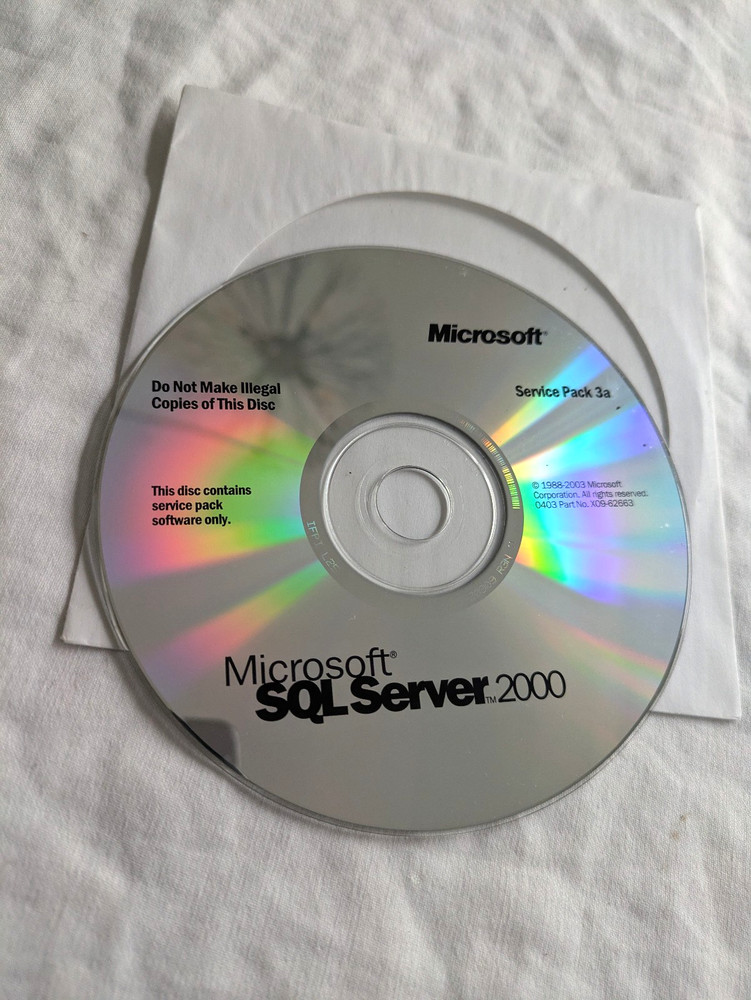 2 CD Microsoft SQL Server 2000 Developer A w/ Service Pack 3a + Product Key
