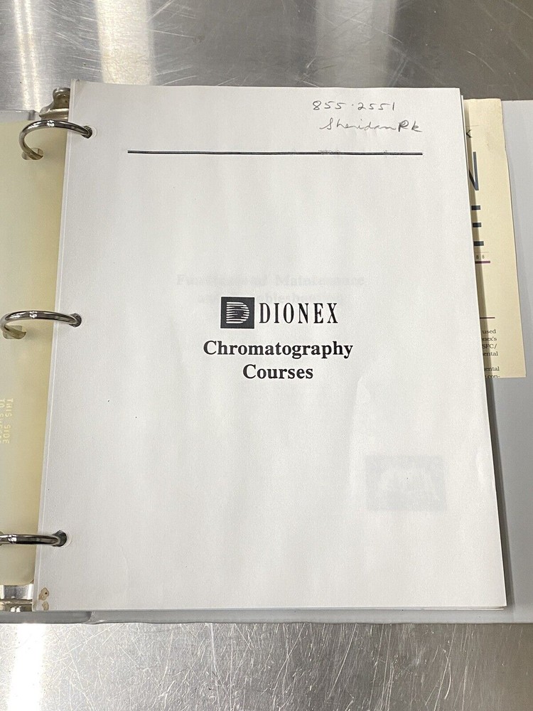 Dionex Chromatography Course Training - Users Guide / Instruction Book / Manual