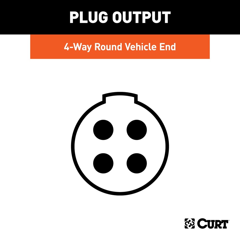 Curt-4-Way Round Connector Socket (Vehicle Side)