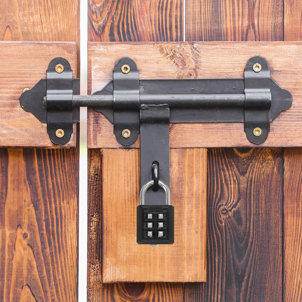 Push Button Combination Padlock 6-Digit 3-Position Lock Black