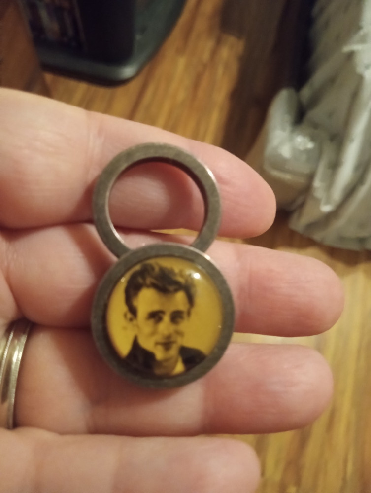 James Dean Small Pewter Key Chain 1990s