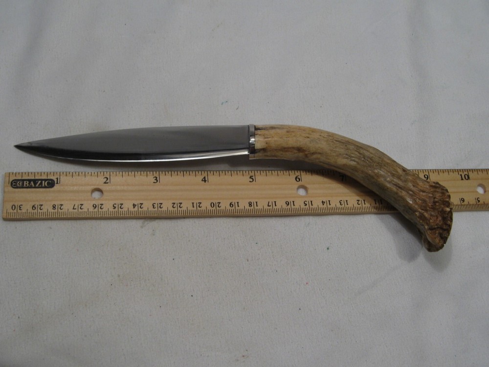 Custom Handmade Antler Handle Fixed Blade Knife. #78