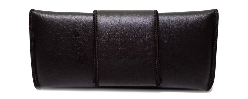 Double Snap Belt Loop Eyeglass Case 2 PACK 1 Black&1 Brown PU Leather&Felt Lined