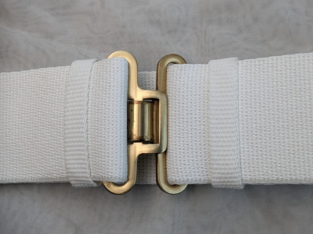 Genuine British Army White Courlene Parade belt with Brass fixings