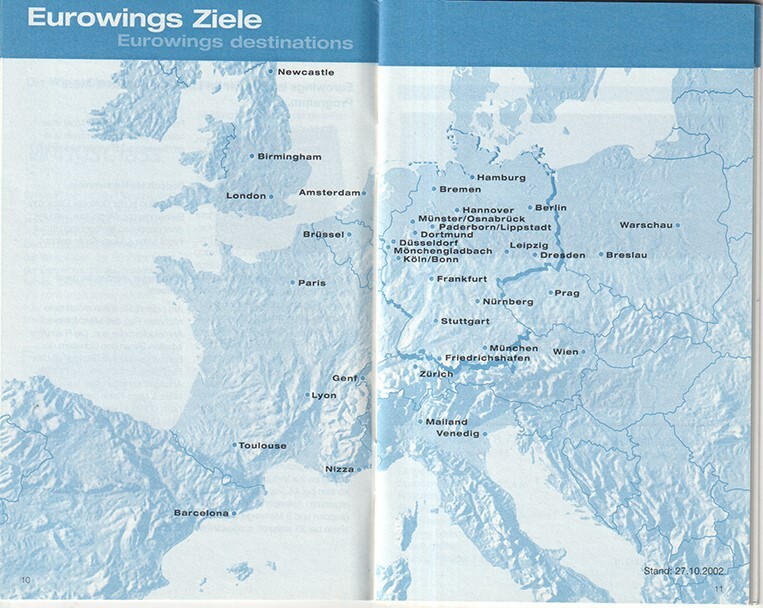 Eurowings timetable 2002/10/27